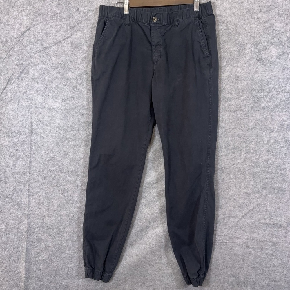 Bear Bottom Chino Joggers Mens Sz L Tall Black Elastic Waist Stretch Pockets